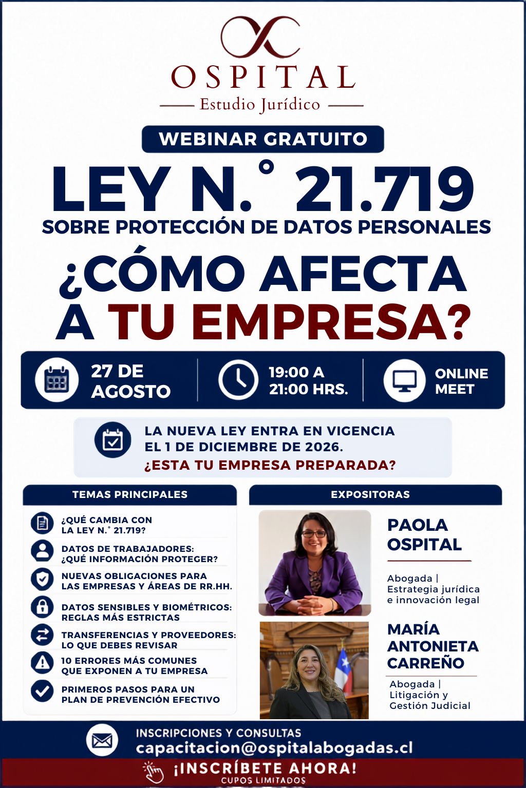 Folleto webinar Ley N.º 21.719